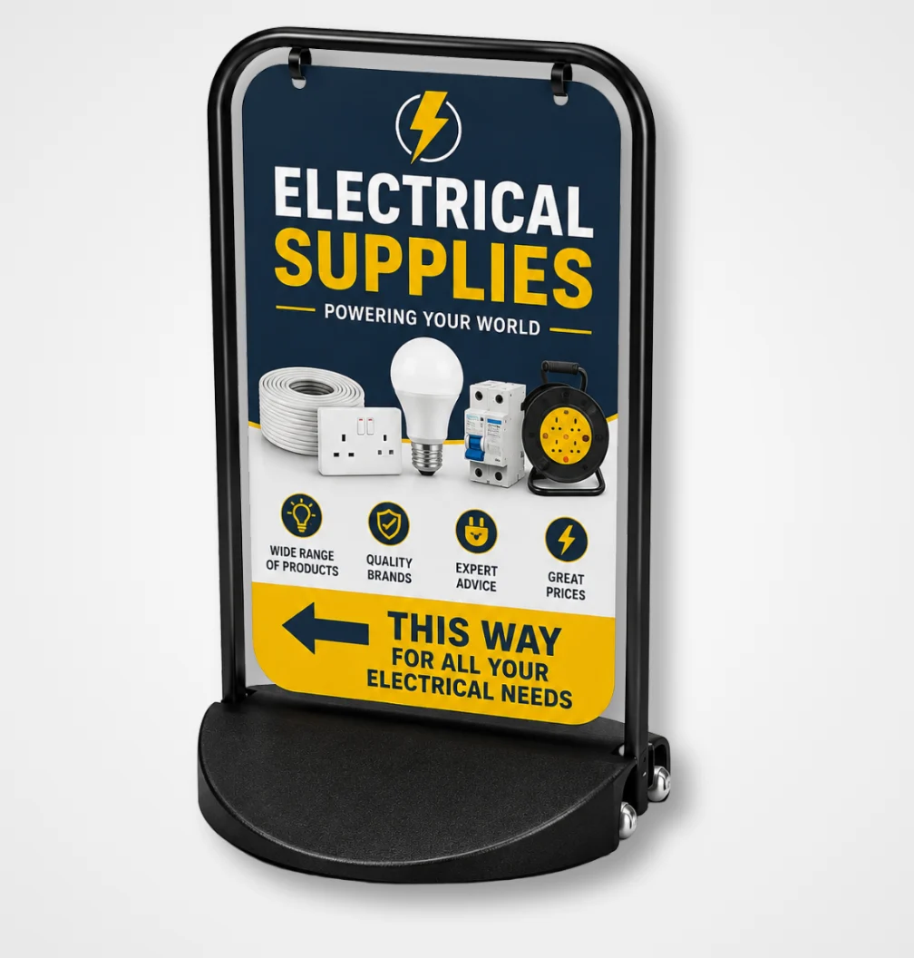 Swinger 2 Panel Pavement Sign printed by A3 Print House